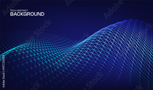 Digital technology data with background network abstract for business communication future. Vector flow science with blue computer futuristic for ai connect line. Tech connection digital.