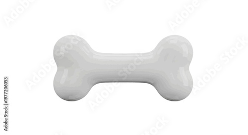 Vector illustration of 3d render of a white dog bone toy on a transparent background