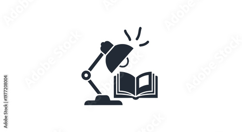 Illustration depicting a lamp illuminating a book, representing education and knowledge