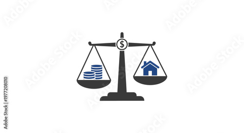 Illustration depicting the balance between investment in property and financial capital