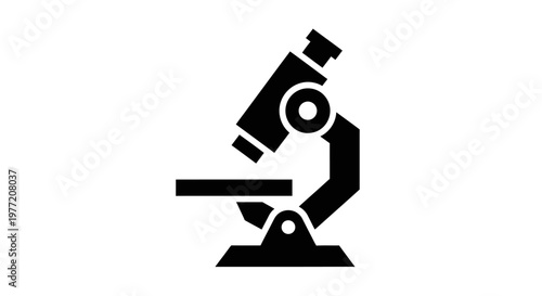 Illustration of a microscope, science research equipment, a tool for observation