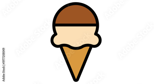 Illustration of a delectable ice cream cone perfect for food and dessert related projects