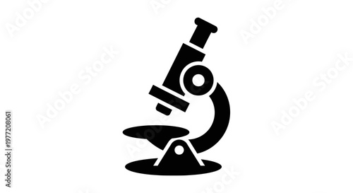 Illustration of a microscope, science research equipment, for biology and medicine study