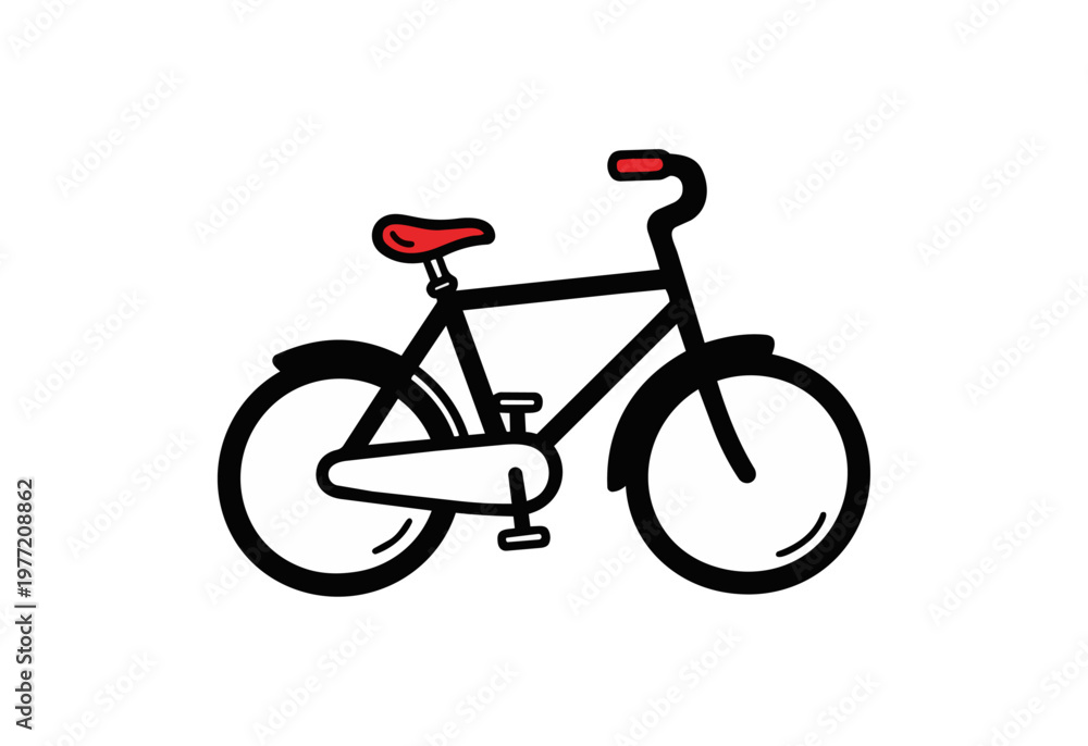 Fototapeta premium Bicycle graphic isolated on black