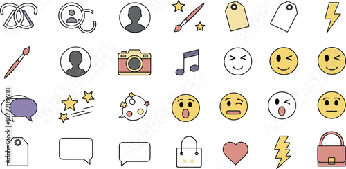 Creative Icons for Communication, Emotions, and Accessories