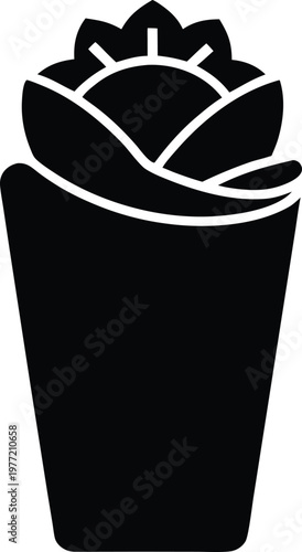 Food Wrap silhouette vector art illustration and minimal black and white design