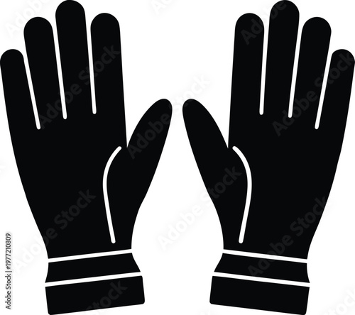 Gloves silhouette vector art illustration and minimal black and white design