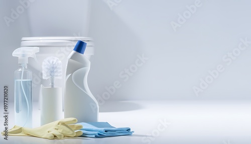 Cleaning concept, hygiene, sanitation, and housekeeping products for a spotless home and healthy environment