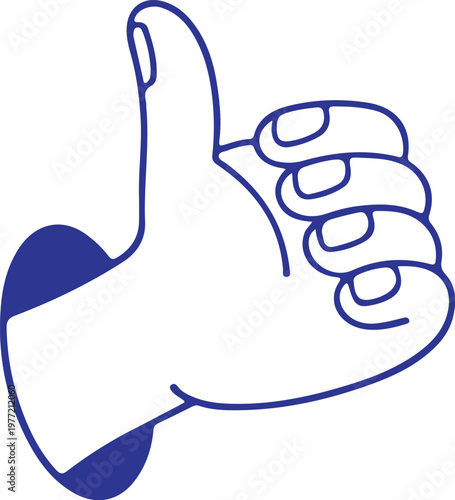 Vector hand drawn doodle mascot gesture, hand showing approve sign, agreement and high review concept