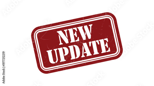 Distressed Red NEW UPDATE Stamp Vector Icon for Announcements, Notifications, Digital Content, and Marketing Graphics