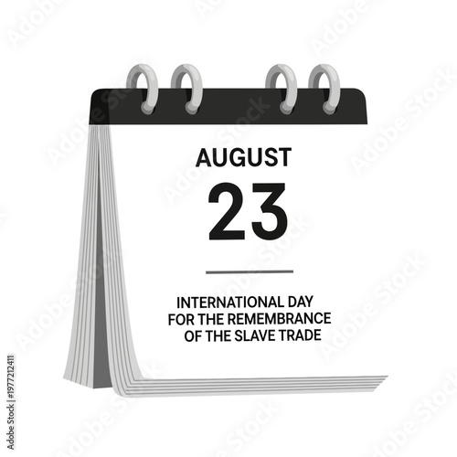 August 23 - International Day for the Remembrance of the Slave Trade Calendar Page