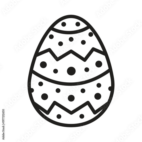 Easter Egg Outline Vector Decorative Pattern Line Art Illustration