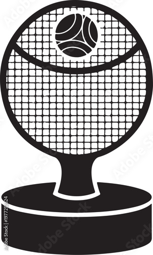 Tennis Racket, Tennis Trophy, Black Icon, Sports Award