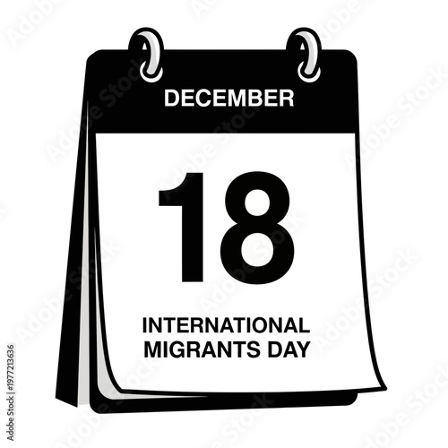 December 18th - International Migrants Day Calendar Page