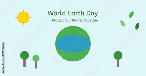 World Earth Day protect planet together design