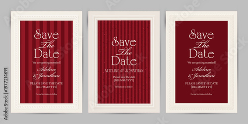 Elegant Vintage A4 Embossed Frames. Card or Invitation Vector template.