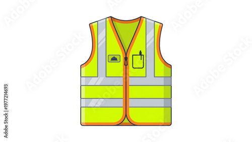 High-visibility safety vest with reflective stripes and pockets  