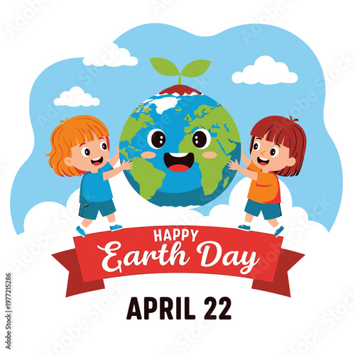 Happy Earth Day Celebration With Kids And Globe