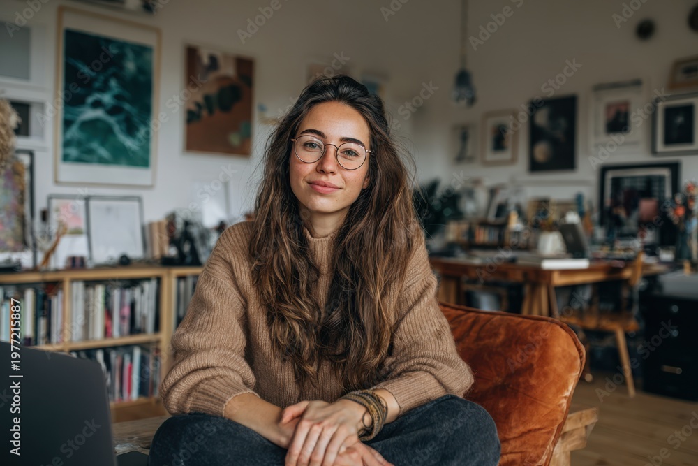 Obraz premium Person Displaying Confidence While Sitting in Room