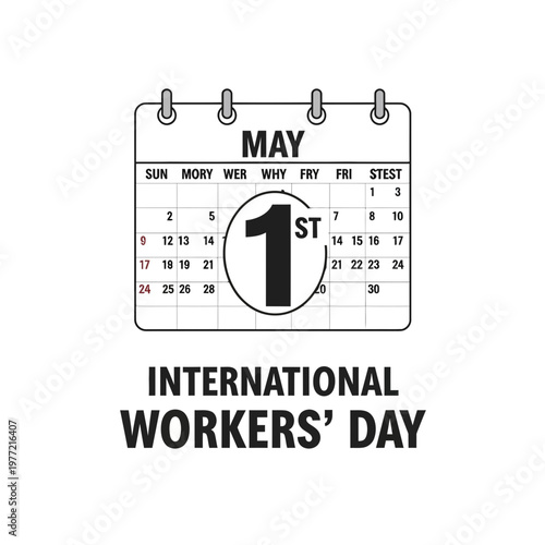 International Workers' Day May 1st Calendar Icon