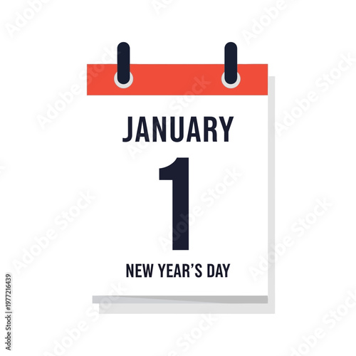 January 1st Calendar Page - New Year's Day Celebration