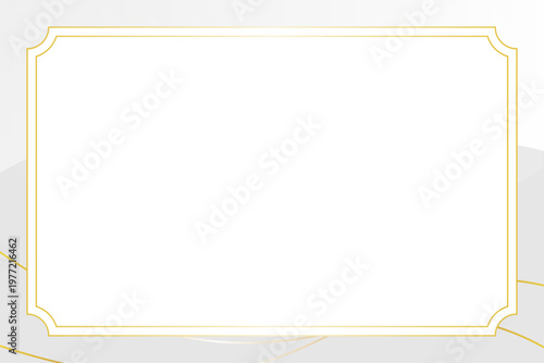 高級感あふれるフレームの招待状テンプレート背景デザイン素材　シルバー