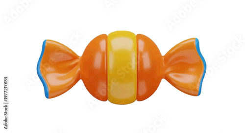 Vector illustration of orange and yellow hard candy on a transparent background