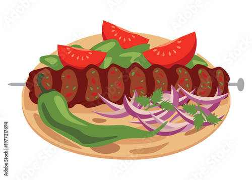 Turkish Kebab With Traditional Bread