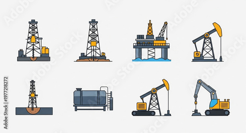 Oil and Gas Industry Equipment - Rigs, Platforms, and Machinery.