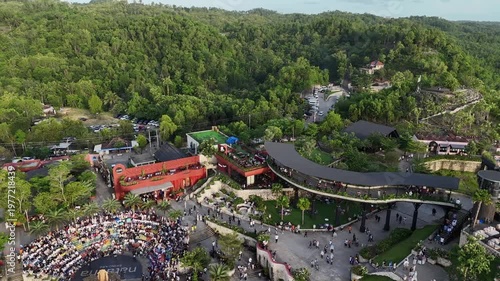 Aerial forest Yogyakarta villages
