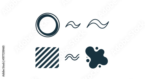 Black and white geometric shapes icons.