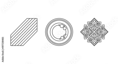 Geometric shapes in black and white.