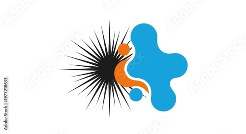 Abstract colorful graphic design element.