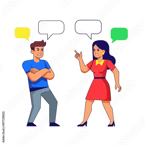 Couple arguing, disagreement, conflict, relationship problems, communication breakdown