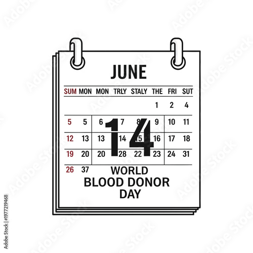 World Blood Donor Day Calendar June 14