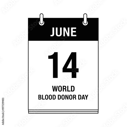 World Blood Donor Day Calendar Page - June 14