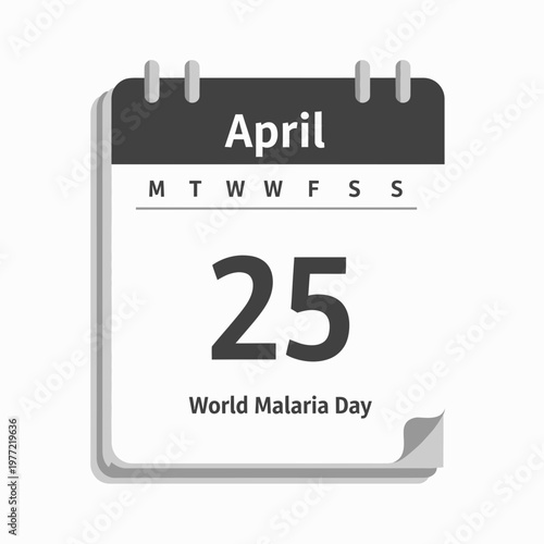 World Malaria Day April 25th Calendar Reminder - Flat Design