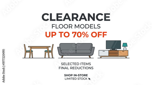 Clearance Sale Advertisement Featuring Furniture