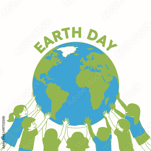 Children Supporting Earth Day For A Greener Tomorrow Together
