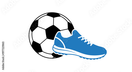 Blue Soccer Cleat with White Laces.