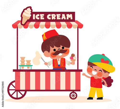Cartoon Turkish Ice Cream Seller