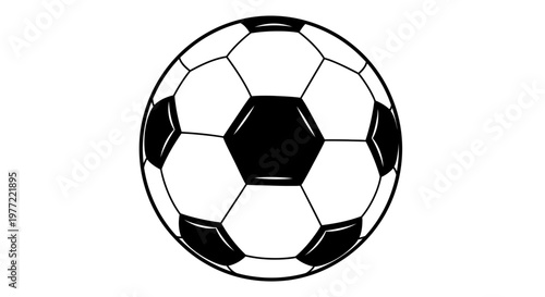 Black and white soccer ball.