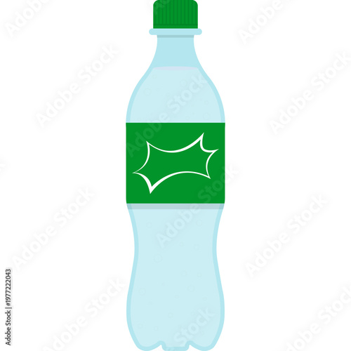 flat vector lemon soda bottle icon with fresh label, minimal style