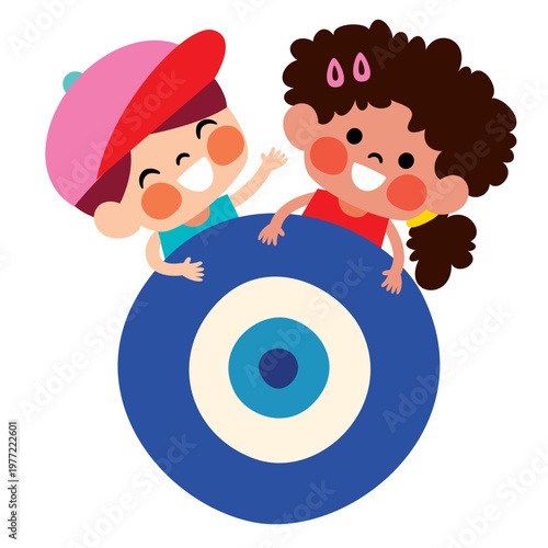 Children Posing On Nazar Stone