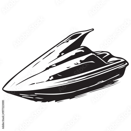 High Speed Jet Ski Personal Watercraft Marine Vehicle Extreme Water Sports Illustration