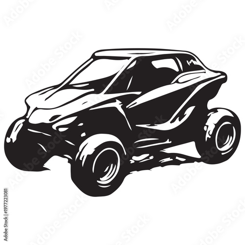 Off Road Buggy ATV Extreme Adventure Vehicle High Performance Dune Car Illustration
