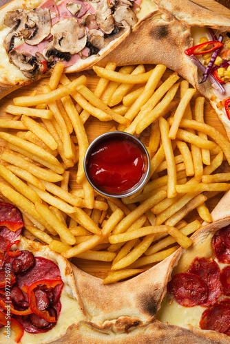 Star shaped pizza with various toppings