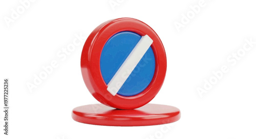 Vector illustration of 3d rendering of a no parking traffic sign on a transparent background