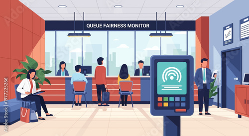 Digital Queue Management System at Reception Desk.
