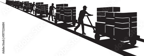 Industrial workers, laborers, silhouette icons, construction workers, warehouse workers, factory workers